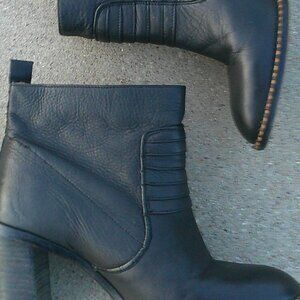 Free People Black Leather Ankle Boots